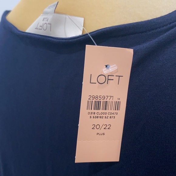 LOFT LACE TRIM SWING DRESS IN FOREVER NAVY - Picture 9 of 9